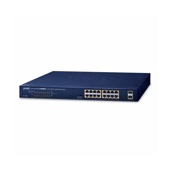 Planet 18-Port 16x 1GbE 802.3at PoE 2-Port 1000X SFP Gigabit Ethernet Unmanaged Switch (240W)