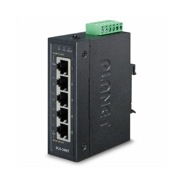 Planet Compact Industrial 5-Port 10 100 1000T Gigabit Ethernet Switch