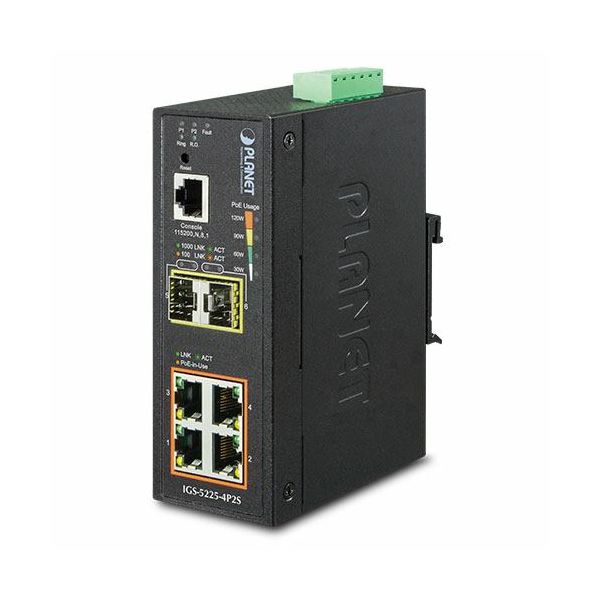 Planet L2 Industrial 4-Port GbE 802.3at PoE 2-Port 100 1000X SFP