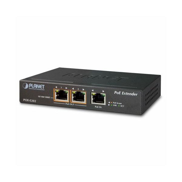 Planet 1-Port 802.3at PoE to 2-Port 802.3af at Gigabit PoE Extender