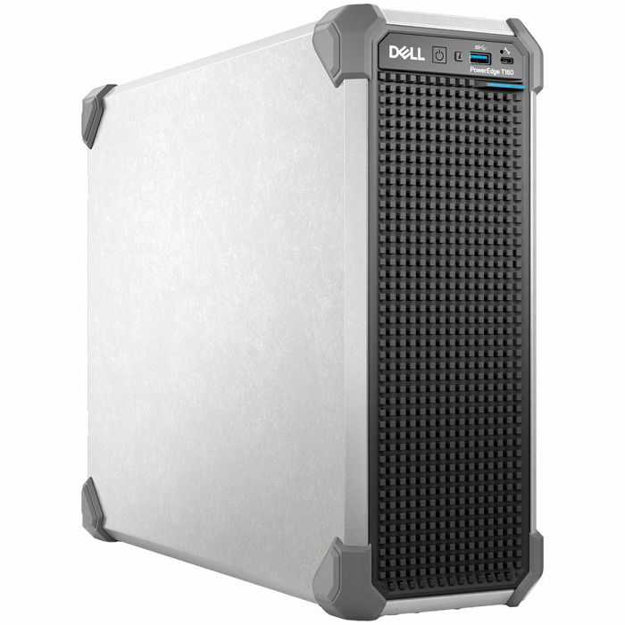 DELL EMC PowerEdge T160, 3x3.5"+2x2.5" SATA, Xeon 6 6315P 2.8G 4C/4T, 16GB UDIMM 5600 ECC, 480GB SSD SATA RI, iDRAC9 Ent, 300W PSU, TPM 2.0 V6, BCM 5720 DP 1GbE, No RAID, No OS, Tower, 3Y