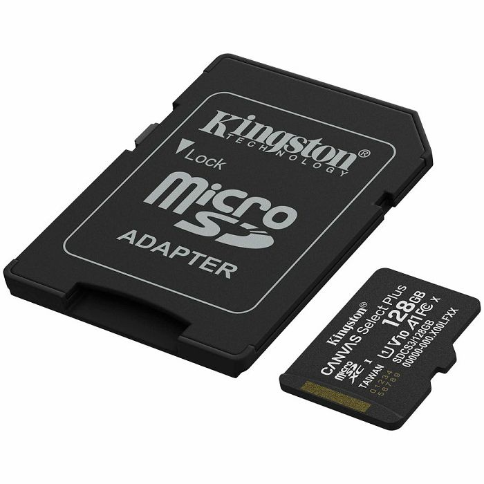 Kingston 128GB microSDXC Canvas Select Plus Gen3 150MB/s A1 Card + Adapter
