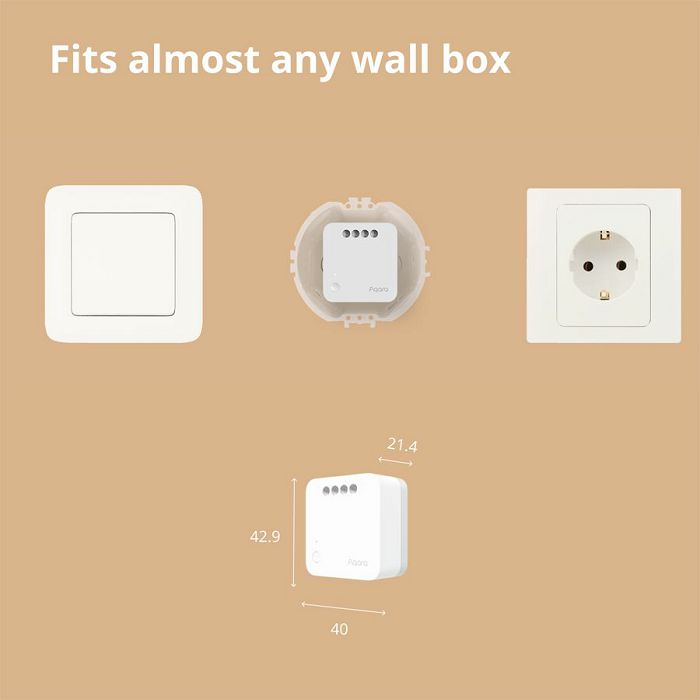 Aqara Single Switch Module T1 (No Neutral): Model No: SSM-U02; SKU: AU002GLW01