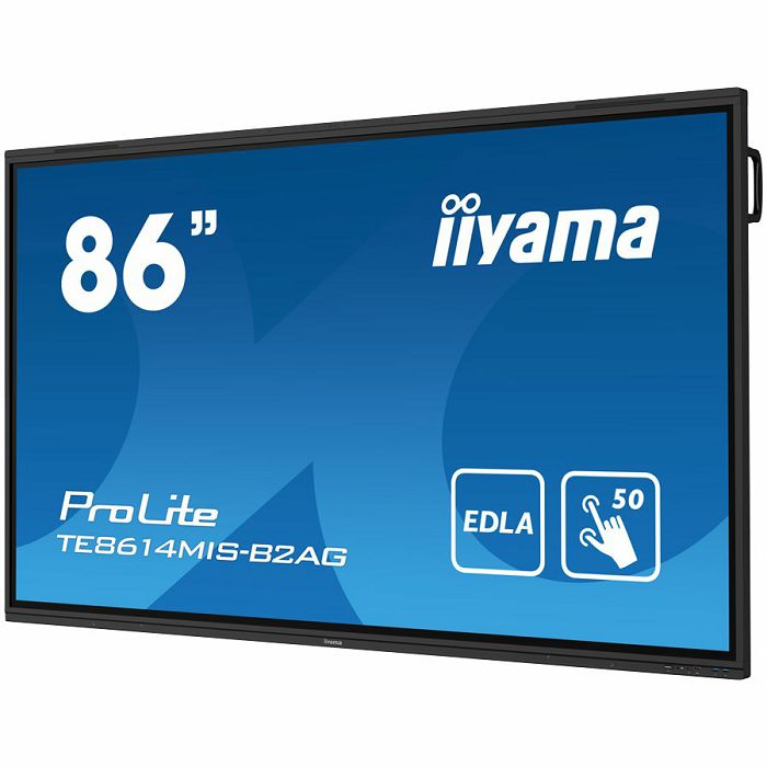 IIYAMA LFD TE8614MIS-B2AG 86" Google EDLA Certified Interactive display VA 3840 x 2160 435 cd/m² 4000:1 6.5ms PureTouch-IR⁺ 50, 10pt writing  iiWare 12E (Android 13 OS) featuring iiyama DMS