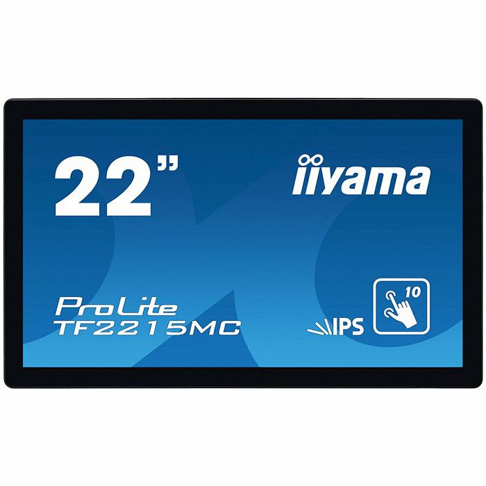 IIYAMA Monitor 21,5" PCAP Bezel Free 10P Touch with Anti-Finger print coating, 1920x1080, IPS panel, DisplayPort, HDMI, VGA, 315 cd/m² (with touch), 1000:1, 14ms, USB Interface, Through Glass (Gloves)
