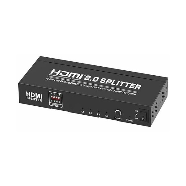 Transmedia 4K HDMI 2.0 Splitter, 1 input, 4 output