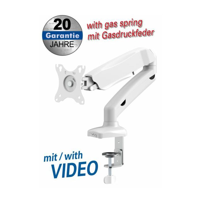 Transmedia full-motion Desk Bracket for LCD monitor 13“ - 27“, white