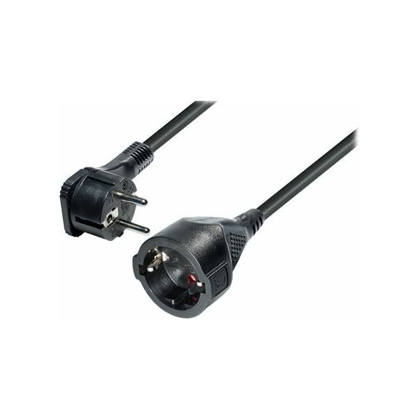 Transmedia CEE 7 7 flat plug - extension cable with angle plug, 10m