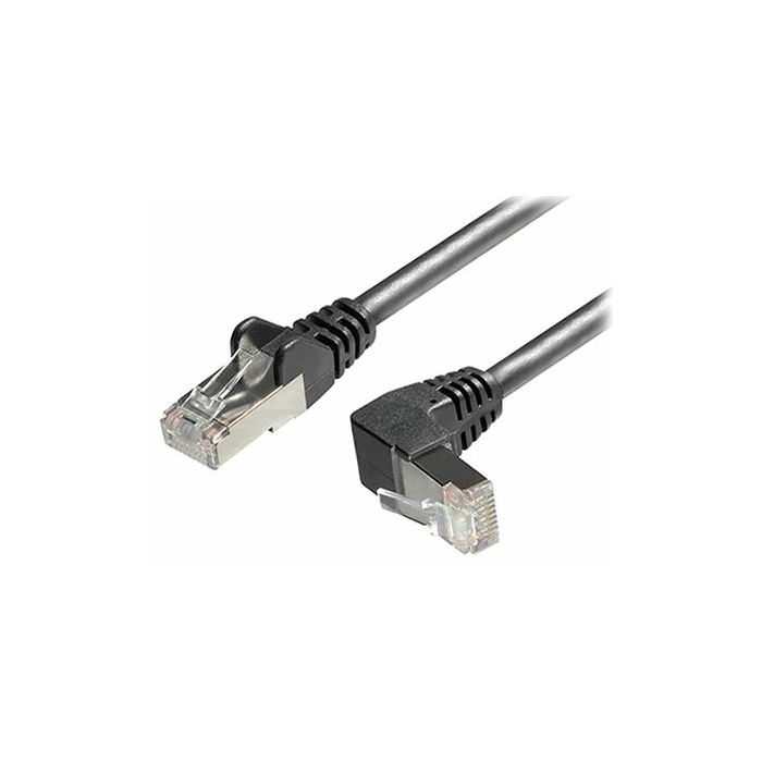 Transmedia Cat6A SFTP Patch Cable, RJ45 plug angled up, 0,5 m