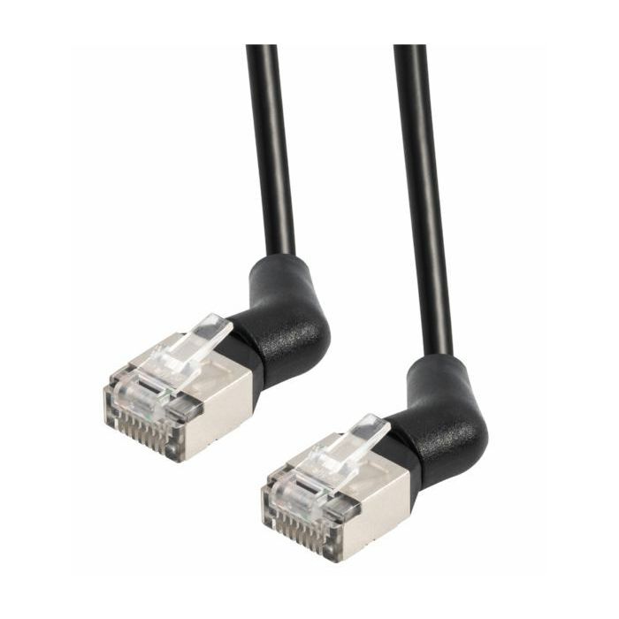 Transmedia CAT6a U FTP Patch Cable 1m black, 360° rotatable