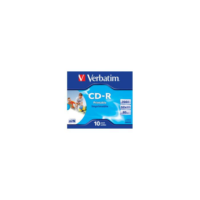 CD-R Verbatim 700MB 52× AZO+ Wide Inkjet Printable JC 1 kom.