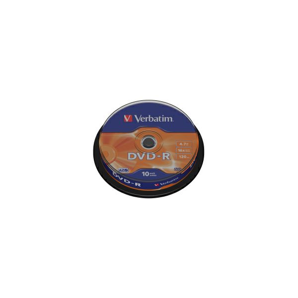 DVD-R Verbatim 4.7GB 16× Matt Silver 10 pack spindle