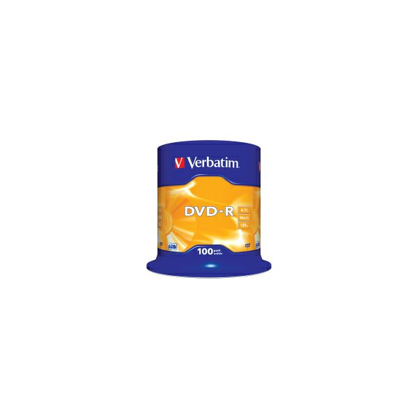 DVD-R Verbatim 4.7GB 16× Matt Silver 100 pack spindle