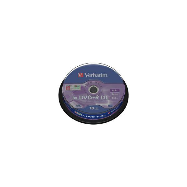 DVD+R DL Verbatim 8.5GB 8× Matt Silver 10 pack spindle (Double Layer)