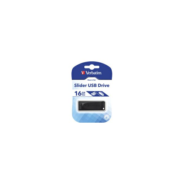 Verbatim USB2.0 StorenGo Slider 16GB, crni