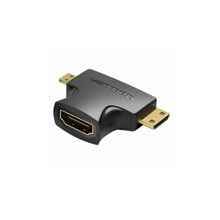 Vention 2 in 1 Mini HDMI and Micro HDMI Male to HDMI Female Adapter Black