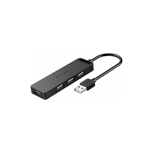 Vention 4-Port USB 2.0 Hub With Power Supply 0.15M Black