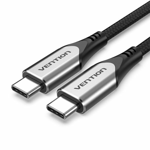 Vention Cotton Braided USB-C to USB-C 3.1 Cable 1.5M Gray