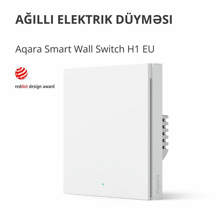 Aqara Smart Wall Switch H1 (with neutral, single rocker) Model No: WS-EUK03; SKU: AK073EUW01