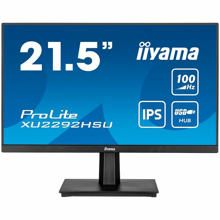 IIYAMA Monitor LED XU2292HSU-B6 21.5" IPS 1920x1080 100Hz 16:9 1000:1 250cd 0.4ms HDMI DP USB Hub 3.2 Gen 1 Tilt 3y