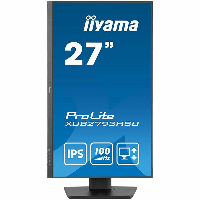 IIYAMA Monitor LED XUB2793HSU-B7 27" IPS 1920 x 1080 100Hz 16:9 300 cd/m 1ms 1300:1 HDMI DP USB HUB height, swivel, tilt, pivot (rotation both sides) 3y