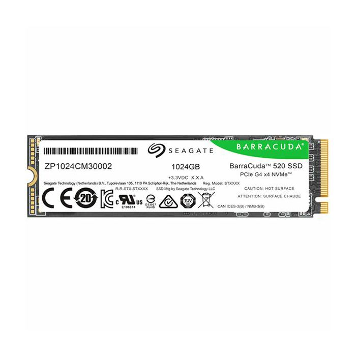 SSD SEAGATE BarraCuda 520 1.024TB M.2 2280-S2 PCIe Gen4 x4 NVMe 1.4, Read/Write: 5000/3200 MBps, TBW 250