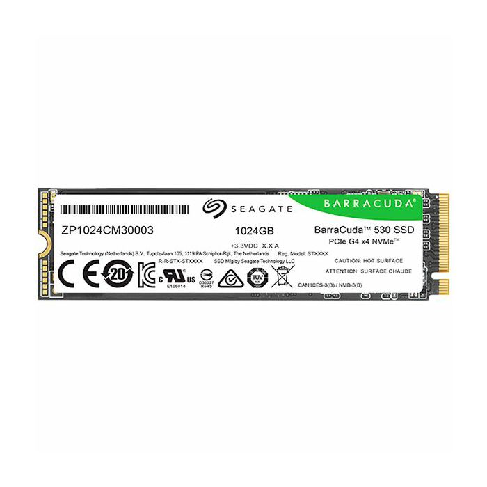 SSD SEAGATE BarraCuda 530 1.024TB M.2 2280-S2 PCIe Gen4 x4 NVMe 2.0, Read/Write: 7400/6100 MBps, TBW 600