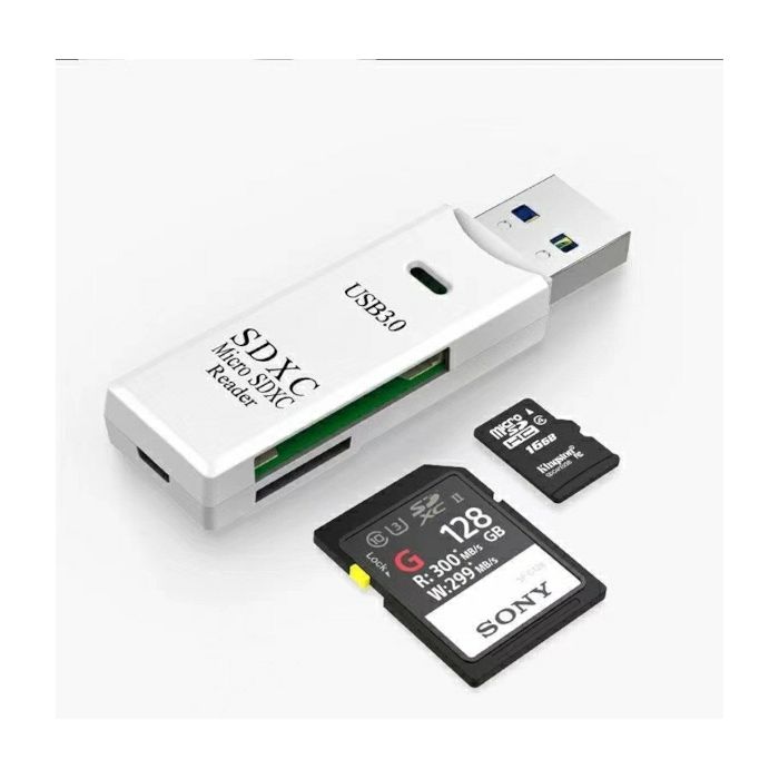Asonic USB 3.0 Micro SD &amp; SD čitač kartica, bijelo