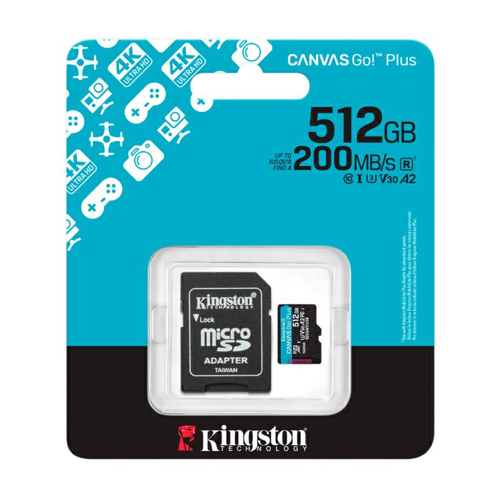 Kingston microSD, Canvas Go! Plus,R200/W160, 512GB