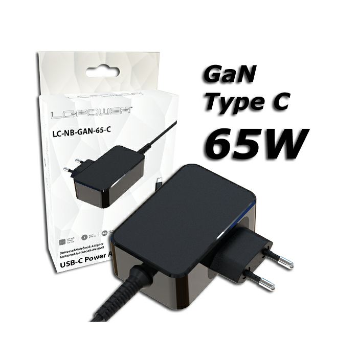 Lc power LC-NB-GAN-65-C USB tip C notebook adapt.
