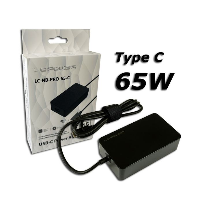 Lc power LC-NB-PRO-65W USB tip C notebook adapt.
