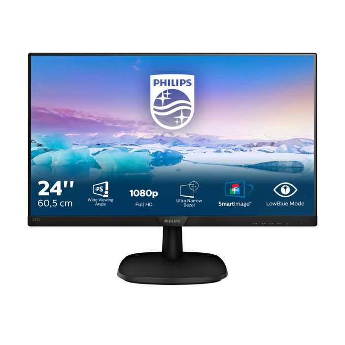 Philips 23,8" 243V7QJABF, IPS, VGA, DP, HDMI, zvu.