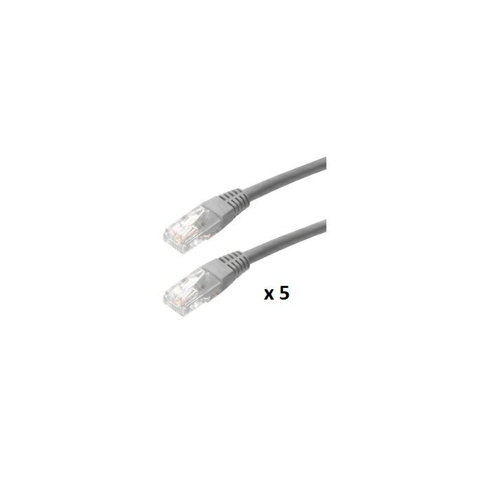 Patch kabel UTP Cat 5e, 3m, sivi, 5 kom