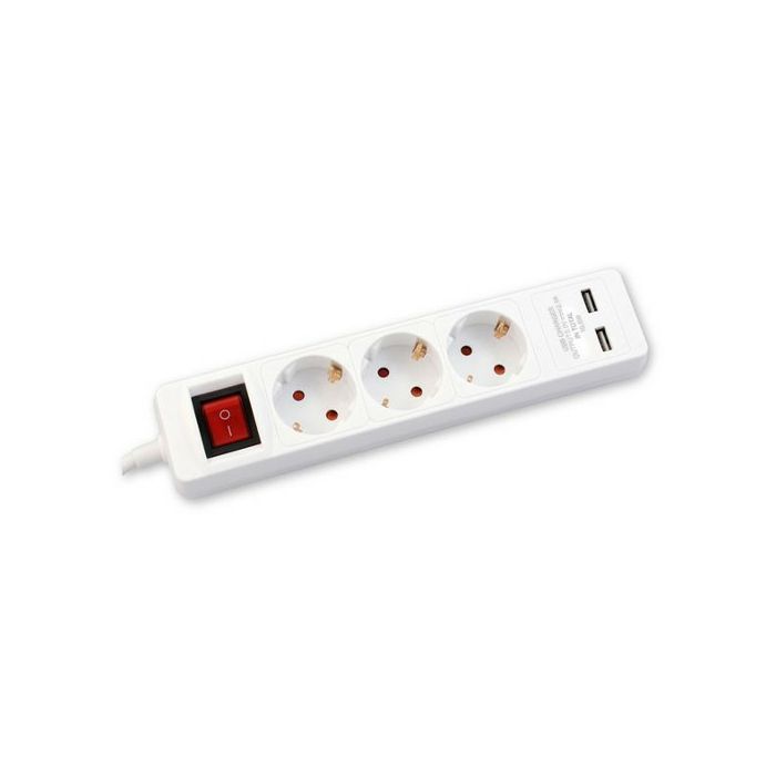 Prenosiva utičnica, 3ut.,2xUSB, 3m, bijela